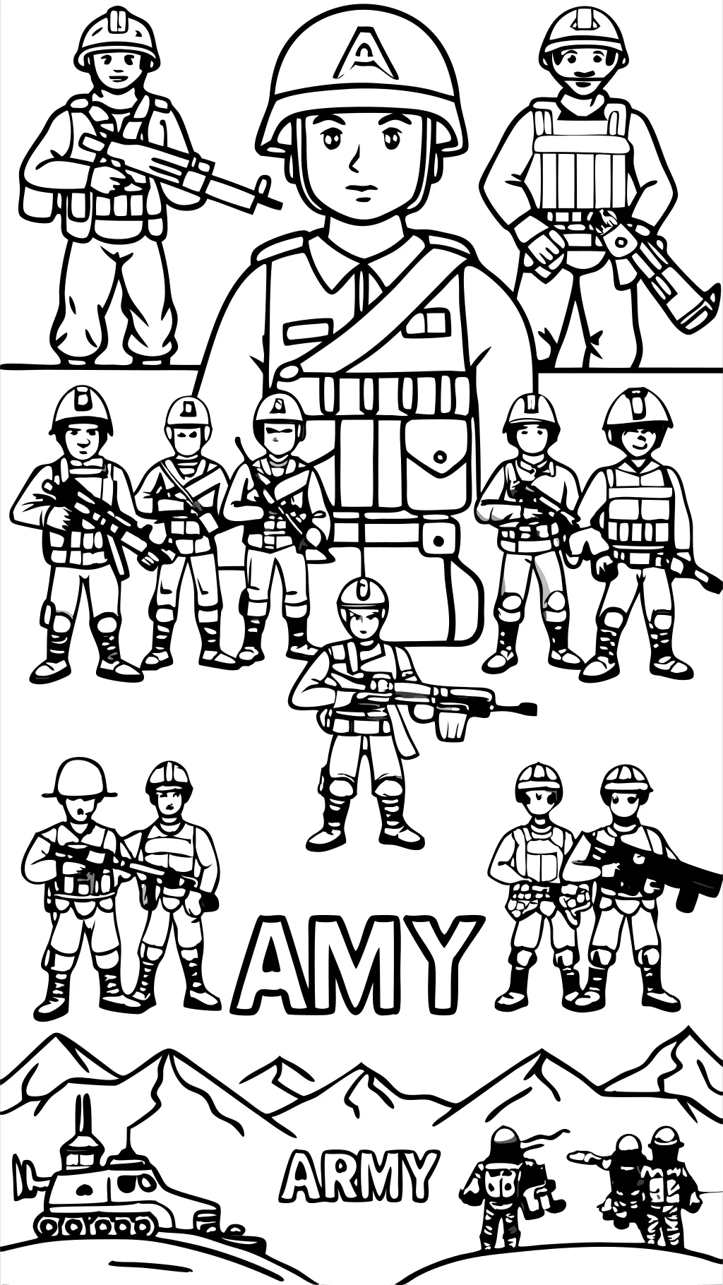 coloring pages of army men